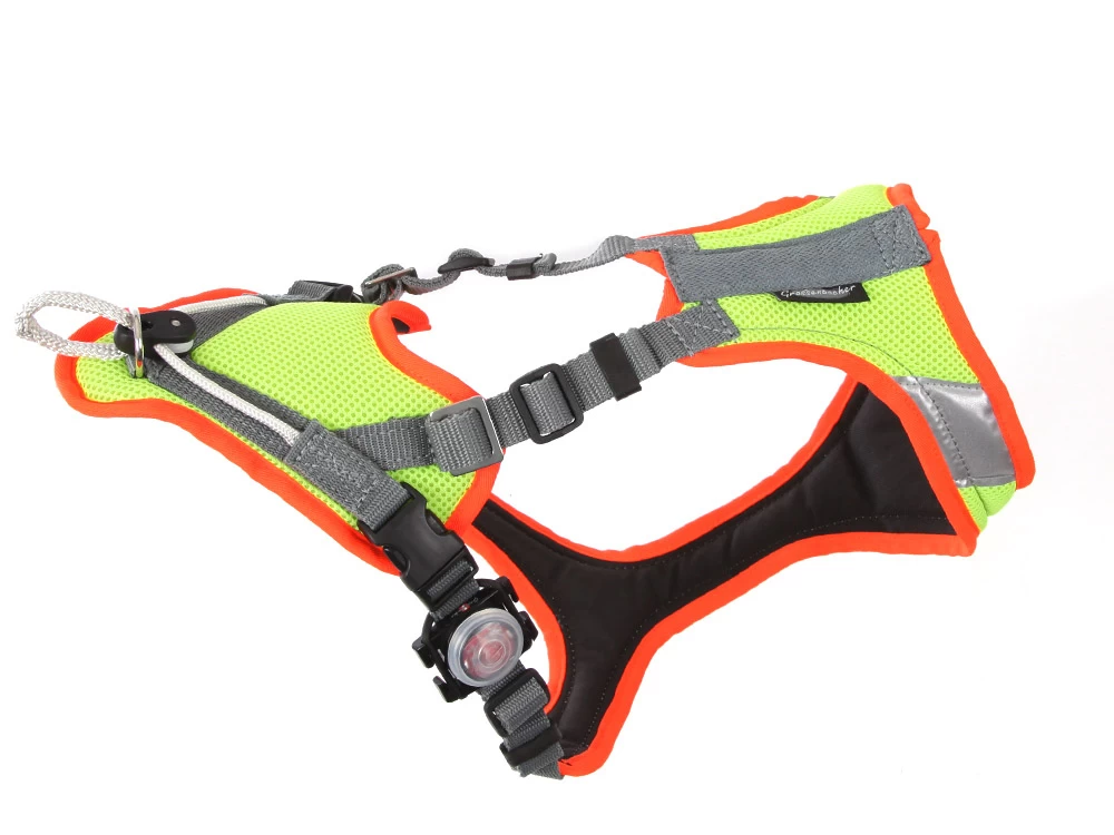 Grossenbacher Mantrailing V Hundegeschirr M. Laufrolle Neon LED â Bild 2