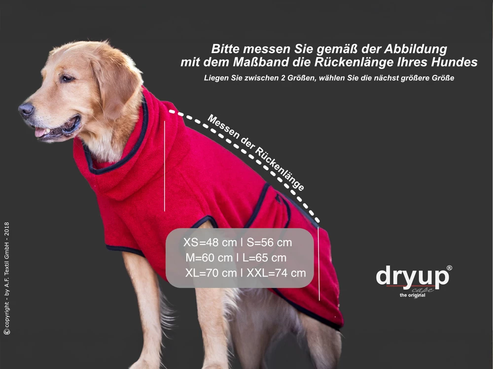 Dryup Cape Hundebademantel Red Pepper – Bild 4