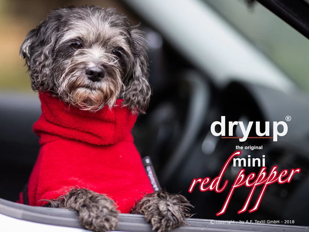 Dryup Cape Hundebademantel Mini Red Pepper