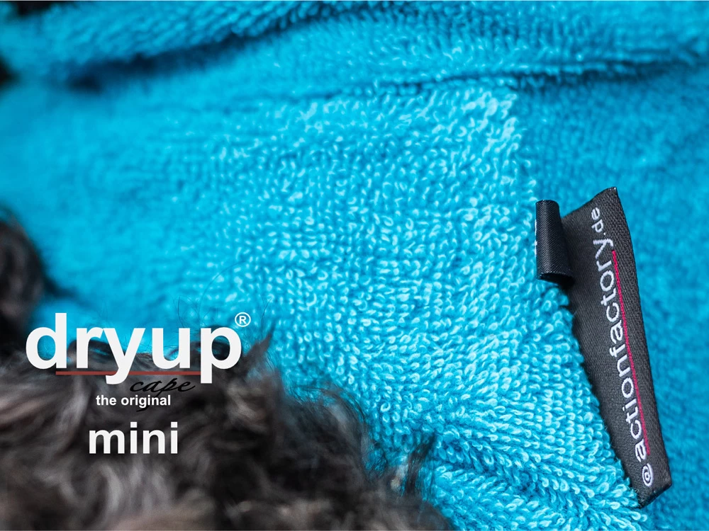 Dryup Cape Hundebademantel Mini Cyan – Bild 4