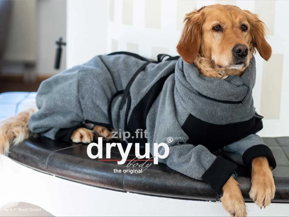 Dryup Body Zip.fit Hundebademantel Anthrazit – Bild 2