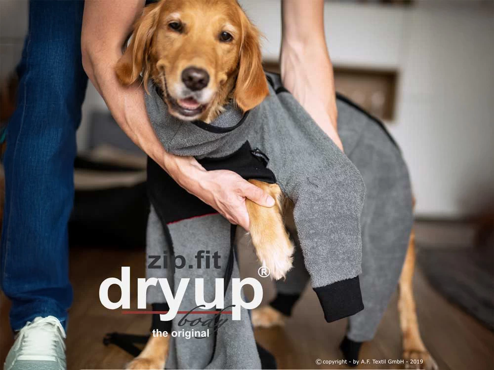 Dryup Body Zip.fit Hundebademantel Anthrazit – Bild 4