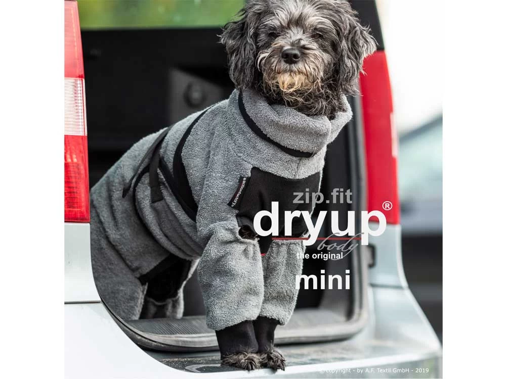 Dryup Body Zip.fit Mini Hundebademantel Anthrazit – Bild 2