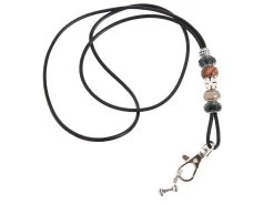 Mein Leder-Pfeifenband Mit Schmucksteinen Schwarz