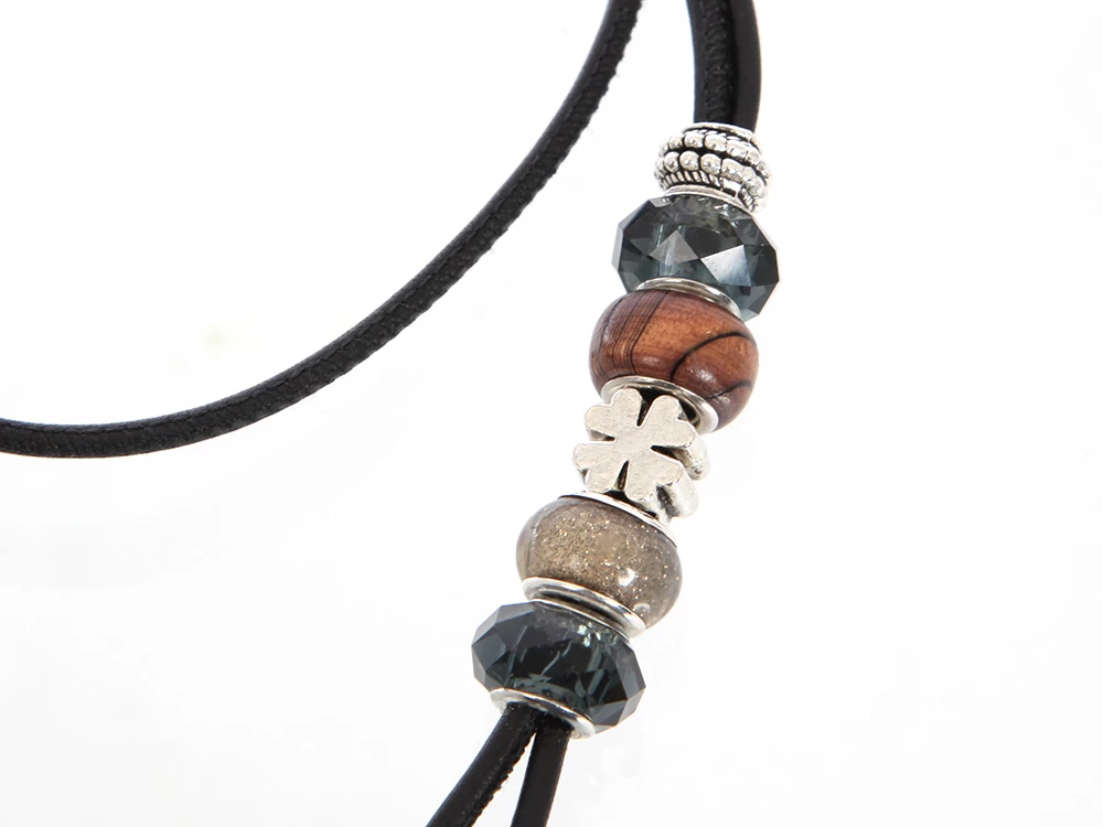 Mein Leder-Pfeifenband Mit Schmucksteinen Schwarz – Bild 2