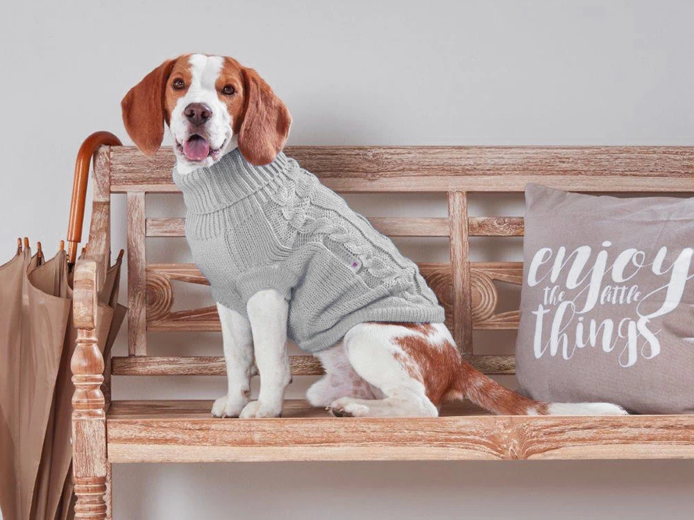 Wolters Zopf Strickpullover Silber – Bild 2