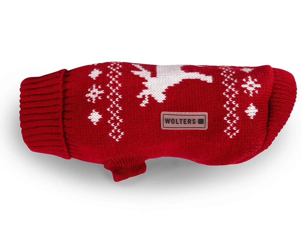 Wolters Strickpullover Elch Rot/weiß