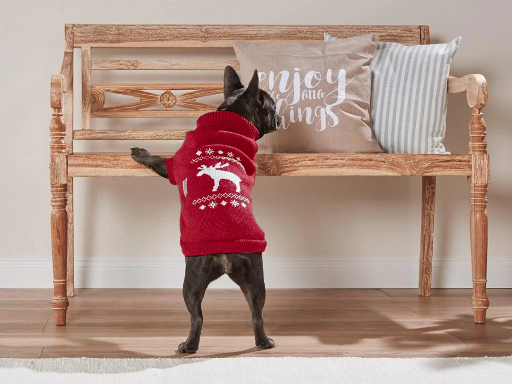 Wolters Strickpullover Elch Rot/weiß – Bild 2