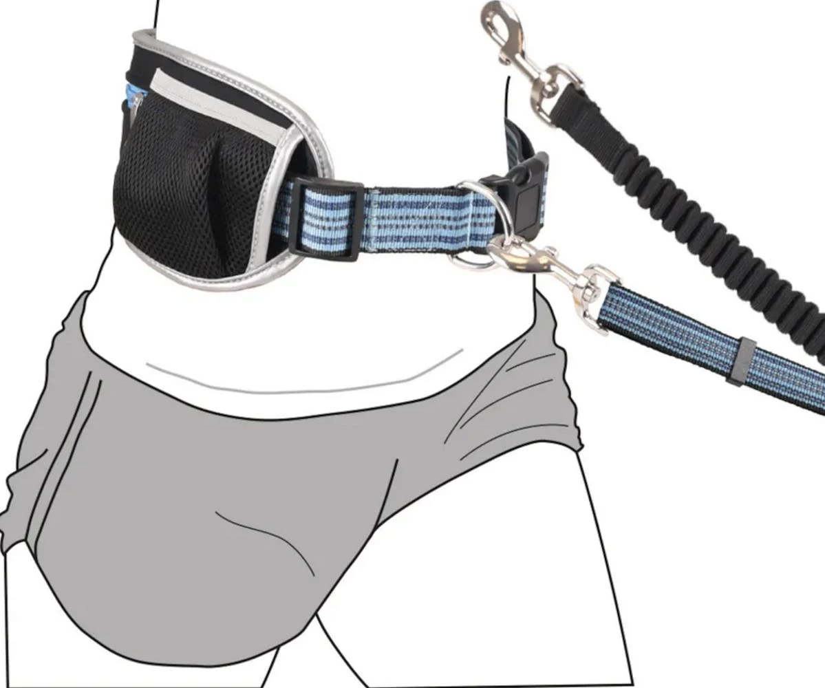 Jogging-Hüftgurt Mit Hundeleine Blau – Bild 4