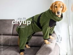 Dryup Body Zip.fit Hundebademantel Moos