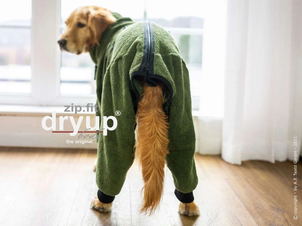 Dryup Body Zip.fit Hundebademantel Moos – Bild 2